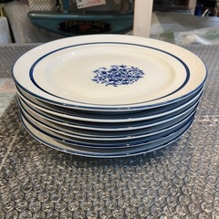 【引き取り限定】中古品・レトロプレート・MARUI BLUE・6枚セットの画像