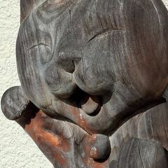 木彫り招き猫　商い中　看板の画像