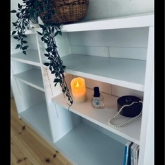 白い棚　オシャレ　収納棚　可動棚　　本棚　食器棚 絵本棚　ホワイトの画像