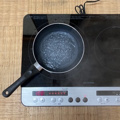 IRIS OHYAMA/アイリスオーヤマ IHK-W12SP-B 2口IHコンロ 2020年製 通電OK 動作品 A050の画像