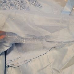 水色 刺繍 ノースリーブ ドレス 120 130cm 結婚式 発表会の画像