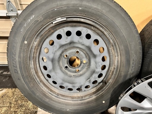 【受け渡し決定】225/65R17 夏タイヤ 鉄ホイールセット 日産 エクストレイル純正ホイールキャップ付き