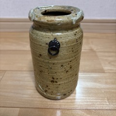 美濃焼 八幡窯 加藤佑山 美濃伊賀 旅枕 掛け花入 花瓶 壁掛け 陶器 工芸品の画像