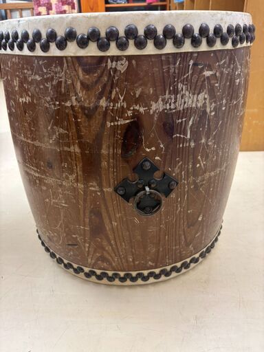 和太鼓 長胴太鼓 打面直径 約45cm（1尺5寸） 台座付き 太鼓バチ無し