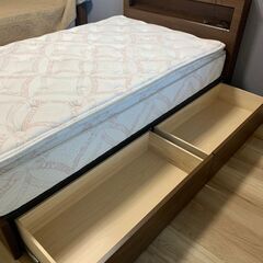 セミダブルベッドセット シモンズ ボックス37 ベッドフレーム マットレス🚚自社配送時💳代引き可🚚(現金、クレジット、スマホ決済対応)の画像