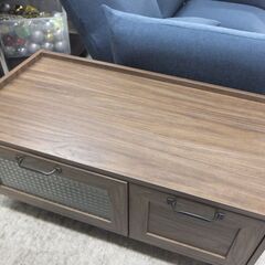 テレビ台 幅80cm TV台 ブラウン ローボード 収納家具 引き出し ガラス扉 ☆ 札幌市 北区 屯田 の画像