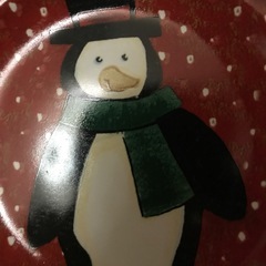 皿　食器　可愛いペンギン絵皿の画像