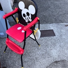 中古　ベビーチェア　カトージ　折りたたみ　食事椅子　ハイチェア　椅子　ミッキー　の画像