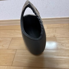 モダン陶器 花器 黒マット アートデザイン フラワーベース インテリア オブジェの画像