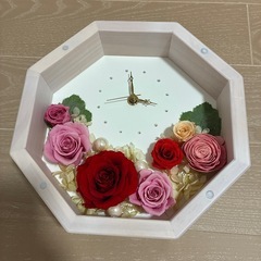 時計 花 バラの画像
