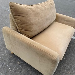 美原店 ニトリ 2人掛けソファ Nパック ブラウン　脚付きの画像