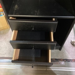 ブラック電話台・ファックス台　高さ約78cm幅約45cm 奥行約31cmの画像