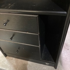 ブラック電話台・ファックス台　高さ約78cm幅約45cm 奥行約31cmの画像