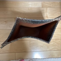 焼締風 アート陶器 花器 フラワーベース モダン インテリア 高さ26cm 幅35cmの画像