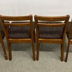 ニトリ ダイニングセット テーブル幅165/チェア×6脚 天然木 Mブラウン キッチン ファミリー シンプル 中古家具 店頭引取歓迎 R10215の画像