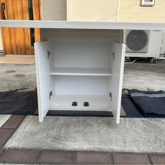  ホワイト 木目  長方形 ダイニングテーブルの画像