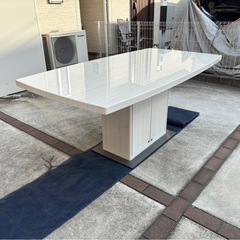  ホワイト 木目  長方形 ダイニングテーブルの画像