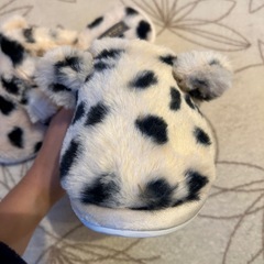 ルームシューズ　ダルメシアン柄　耳付き　22.5-23.5cmの画像