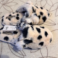 ルームシューズ　ダルメシアン柄　耳付き　22.5-23.5cmの画像