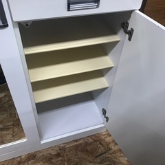 ジャングルジャングル貝塚店　シューズボックス　ホワイト　ミラー付き　お洒落　貝塚市　二色浜　リサイクルショップの画像