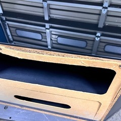 テレビ台 黒  ツヤあり ガラス天板 ガラス扉 引き出し2つの画像