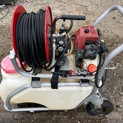 アサバ　小型動力散布機　キャリー動噴 AT-50 タンクキャリー動噴 AT-50 噴霧器 散布 消毒 除草 コロタン 小型動噴　ポンプティ　タンク車　ホース ノズル付き 宮崎の画像