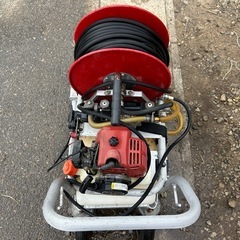 アサバ　小型動力散布機　キャリー動噴 AT-50 タンクキャリー動噴 AT-50 噴霧器 散布 消毒 除草 コロタン 小型動噴　ポンプティ　タンク車　ホース ノズル付き 宮崎の画像