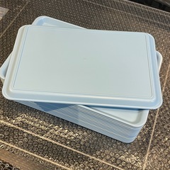 【引き取り限定】中古品　トレー　水色　17枚セットの画像