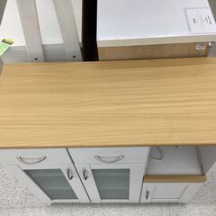 キッチンカウンター ナチュラル×ホワイト 217 3枚扉の画像