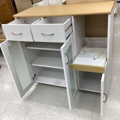 キッチンカウンター ナチュラル×ホワイト 217 3枚扉の画像