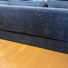 ニトリ　ソファ3人掛け　ダークグレー系　　ファブリック素材の画像