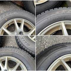 24年製 バリ山8部！145/80R13 ブリヂストン ブリザックVRX2 スタッドレスタイヤ 4本 & CLAW X-1 4穴 アルミホイール 13×4.0J 100 43の画像