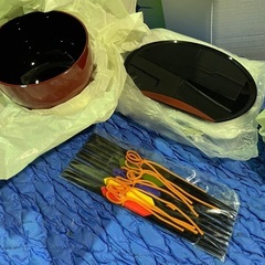 もみじ春秋　半月トレー付丼セット　未使用品の画像