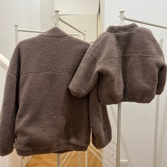 親子ペアルック ボアフリースジャケット お揃いの画像