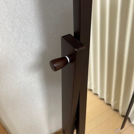 北欧レトロ 塩川光明堂 木製 キャスター付き スタンドミラー 姿見 全身鏡