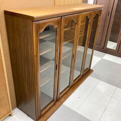 ★リユースのサカイ千葉中央店★  食器棚 ナチュラル H126×D45×W155 クリーニング済み TC5333の画像