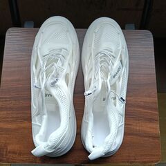 新品 26.5cm メンズ スニーカー ホワイト 厚底 シューズ 普段着 識別番号:【N557-S】の画像