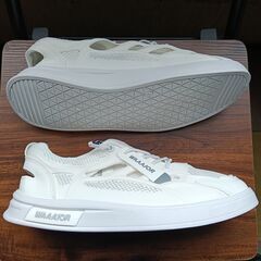 新品 26.5cm メンズ スニーカー ホワイト 厚底 シューズ 普段着 識別番号:【N557-S】の画像