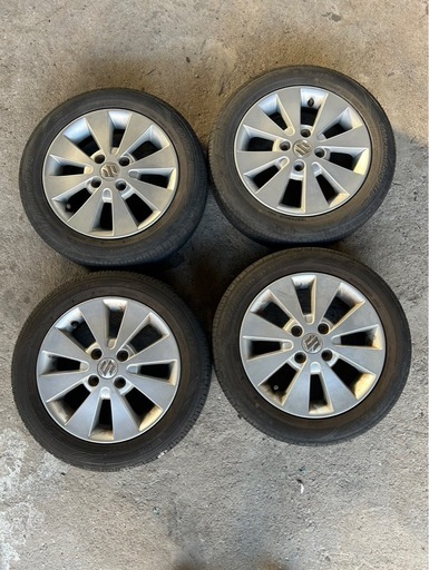 スズキ純正タイヤ4本セット　155/65R14  3本グッドイヤー、1本ダンロップ