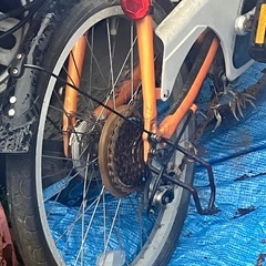 在庫無くなり次第販売終了※説明必ず読んで【修理ベース】電動自転車・パナソニック・２０インチ・折りたたみ・バッテリー不可・パンクあり・充電器ありの画像