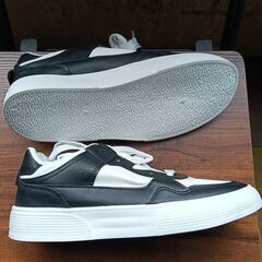 新品 24.5cm レディース スニーカー ホワイト ブラック 厚底 シューズ 識別番号:【N558-S】の画像