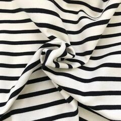 新品-ボーダーロングＴシャツ（ホワイト×ブラック）の画像