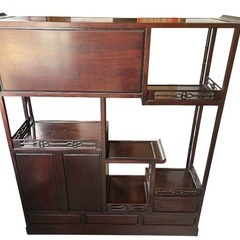 茶箪笥 唐木 黒檀 飾り棚 茶棚 紫檀 アンティーク 木工 工芸 和家具の画像