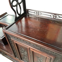 茶箪笥 唐木 黒檀 飾り棚 茶棚 紫檀 アンティーク 木工 工芸 和家具の画像