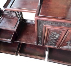 茶箪笥 唐木 黒檀 飾り棚 茶棚 紫檀 アンティーク 木工 工芸 和家具の画像