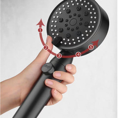 🚿【新品未使用】Livelihood マイクロナノバブル シャワーヘッド 高水圧 5段階モード 手元止水 取り付け簡単 美肌 保湿 節水 毛穴ケア 超微細泡 4種類アダプター付き ミストシャワー ナノバブルシャワー 美髪 温浴スパ バス用品の画像