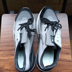 新品 27cm メンズ スニーカー グレー 厚底 シューズ 普段着 識別番号:【N560-S】の画像