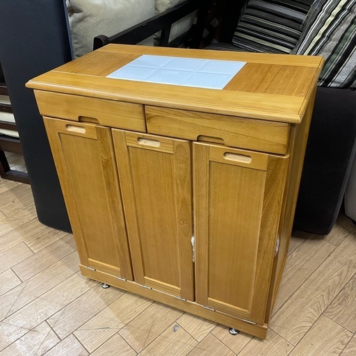 木製ベールカウンター ゴミ箱収納 中古