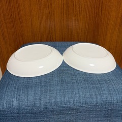 SR-2 白　シンプル　大きめ皿　2枚セットの画像