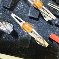 silver 刻印 タイガーアイ 緑 青 赤 色石 ネクタイピン まとめての画像